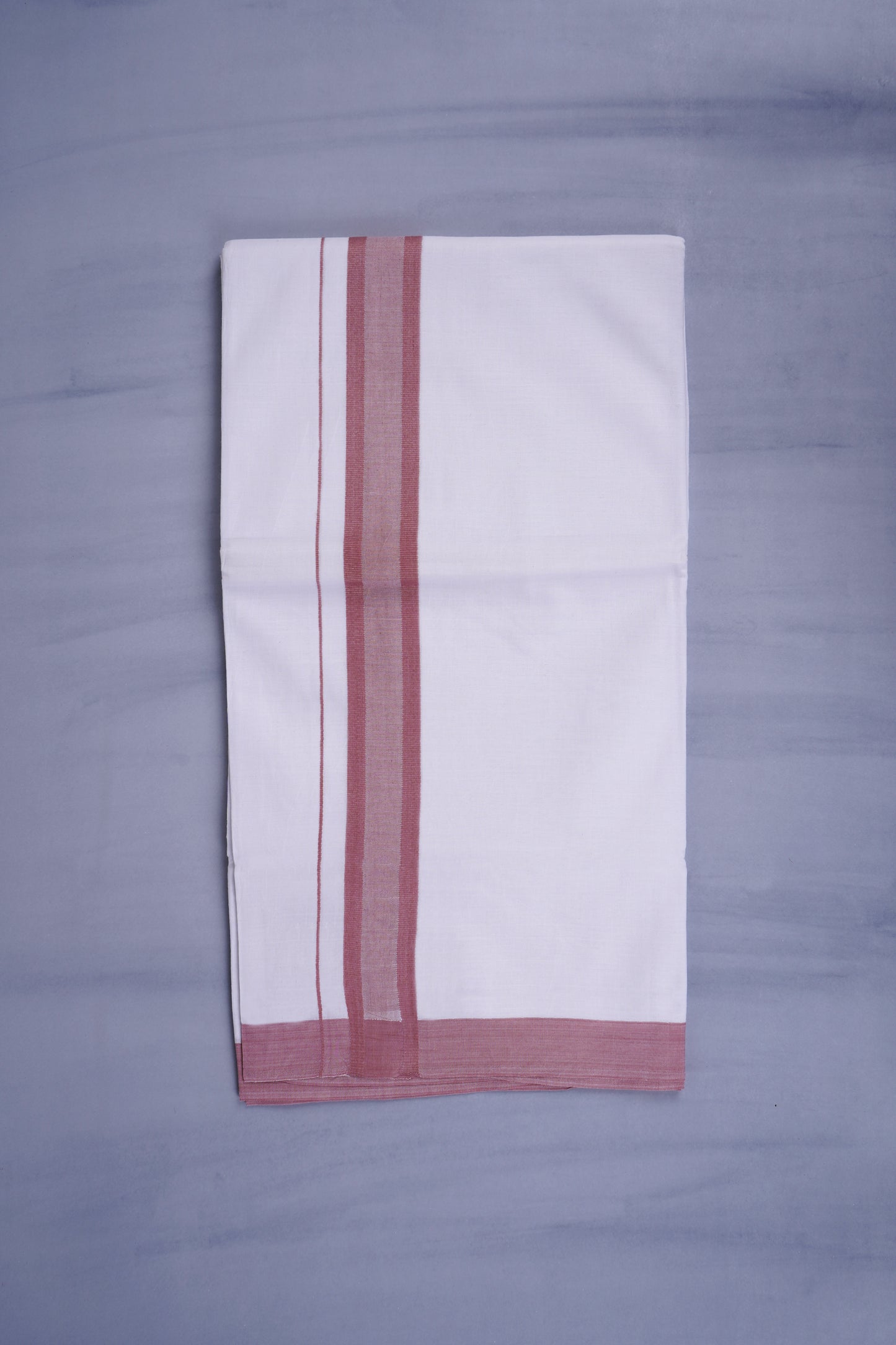 KERALOOM FINISH COTTON 329 W/D DHOTI 3.80 MTR - Light Pink