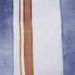 Feather Finish Cotton 2929 W/D Dhothie 3.80 MTR - Dark Orange