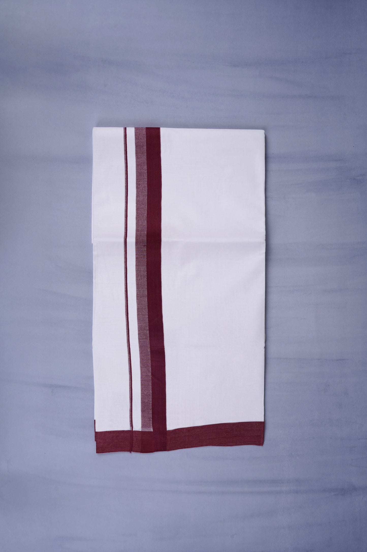 KERALOOM FINISH COTTON 332 W/D DHOTI 3.80 MTR - Dark Maroon