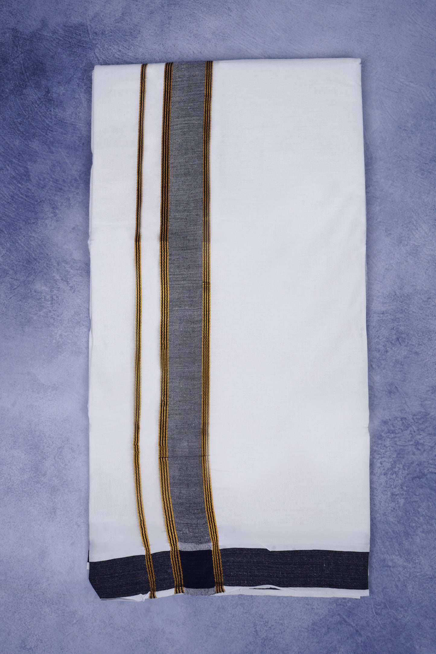 Feather Finish Cotton 2929 W/D Dhothie 3.80 MTR - Dark Black