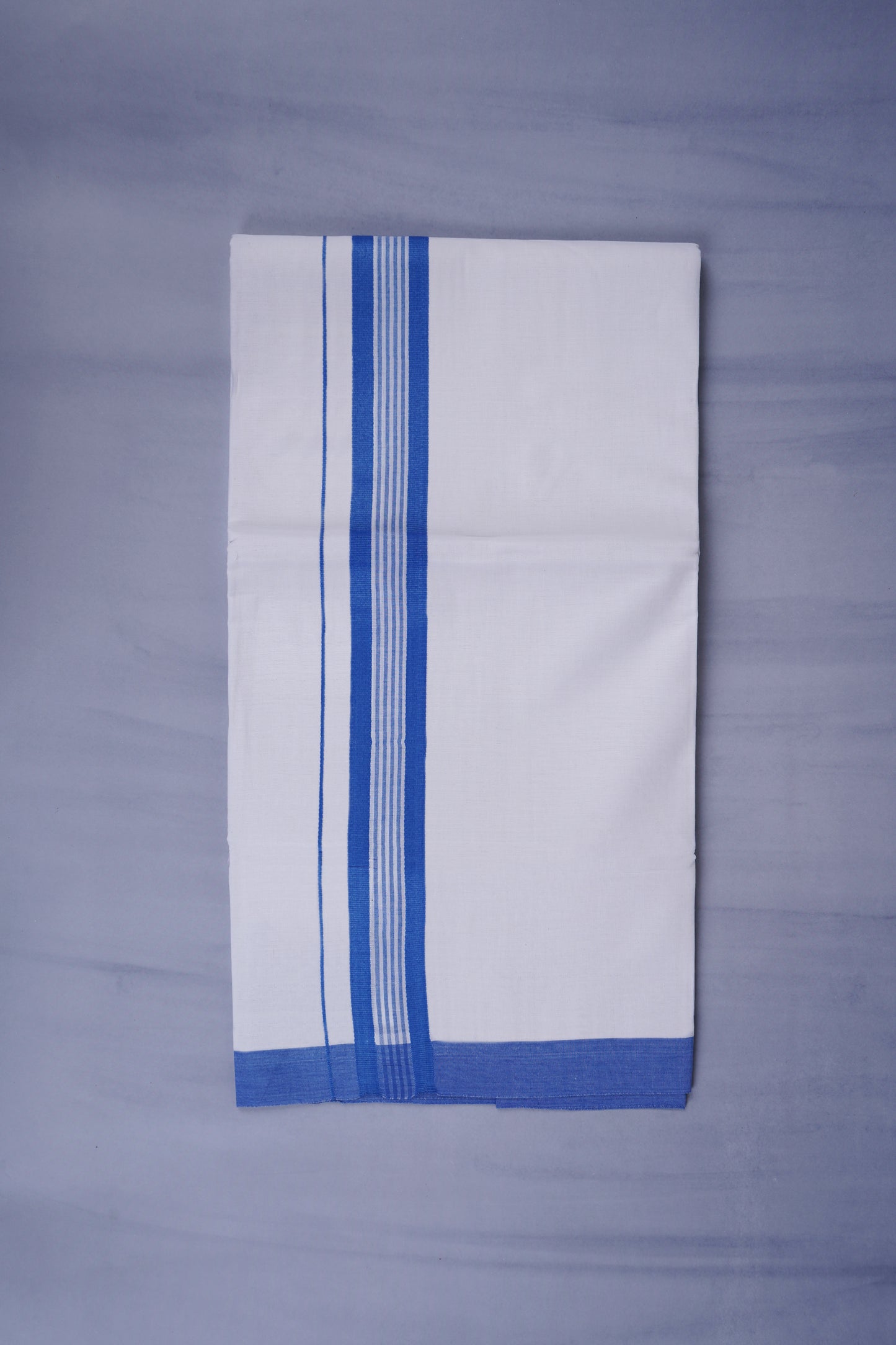 KERALOOM FINISH COTTON 331 W/D DHOTI 3.80 MTR - Blue
