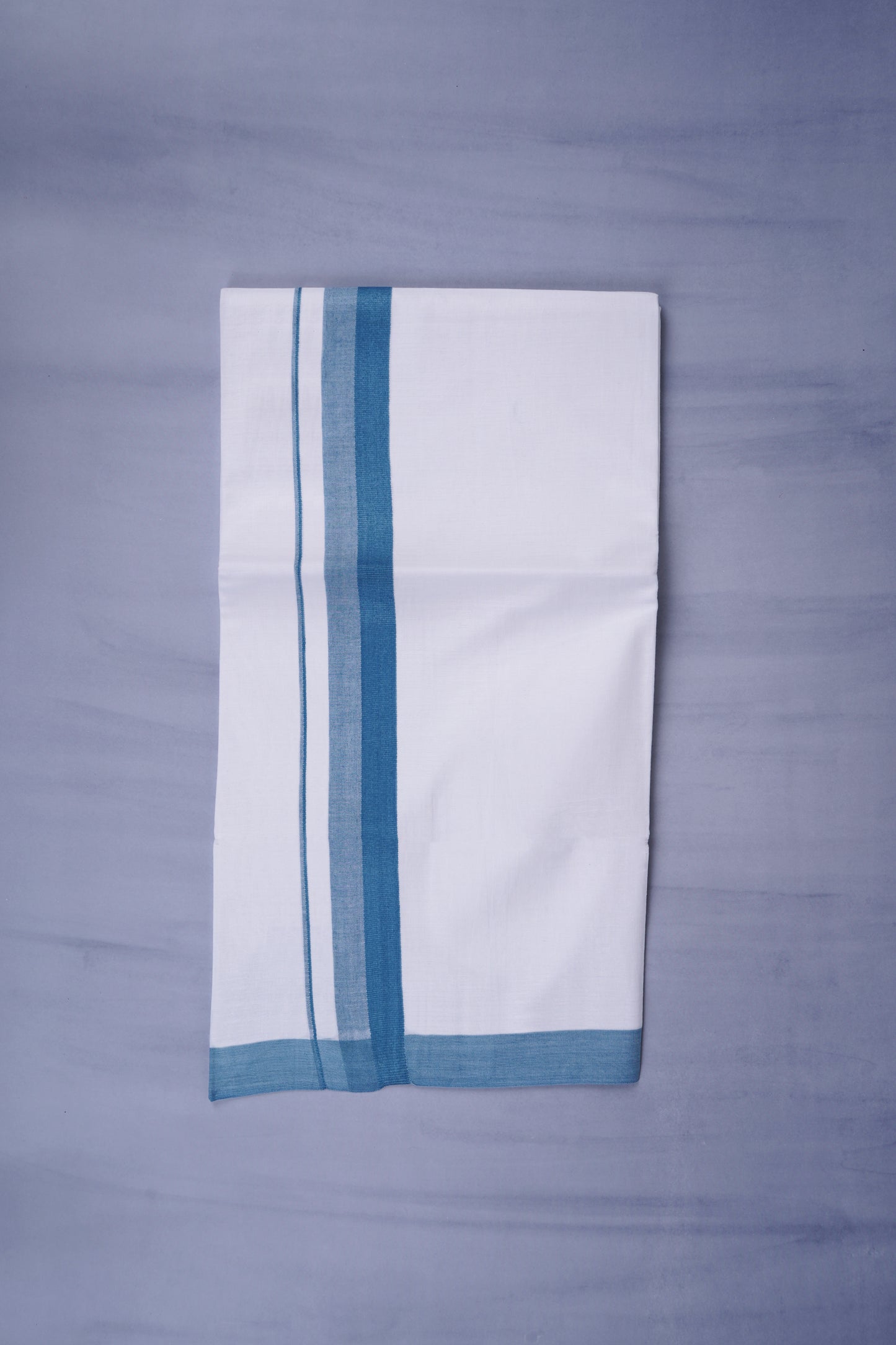 KERALOOM FINISH COTTON 332 W/D DHOTI 3.80 MTR - Light Blue