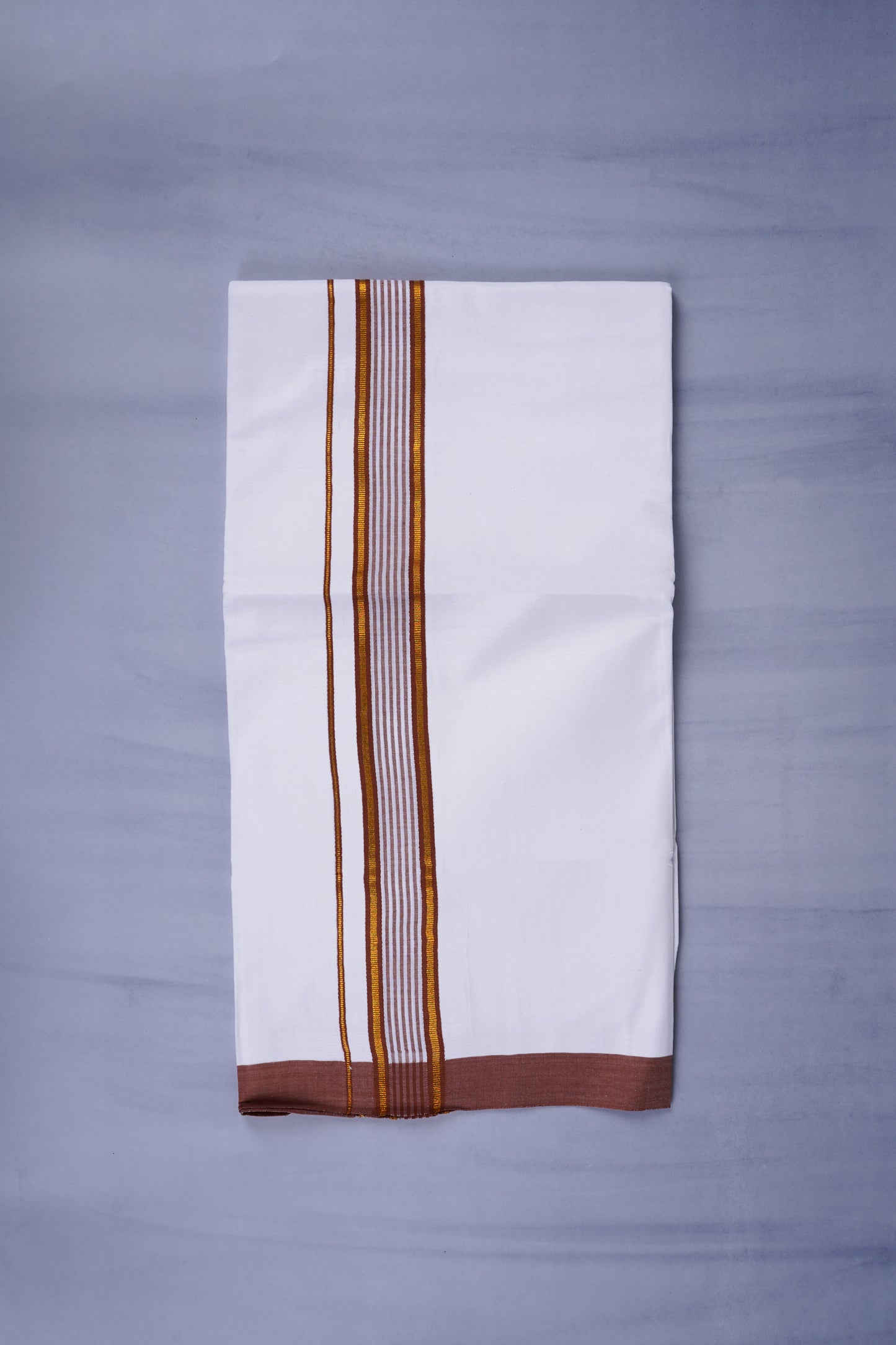 KERALOOM FINISH COTTON 330 W/D DHOTI 3.80 MTR - Brown