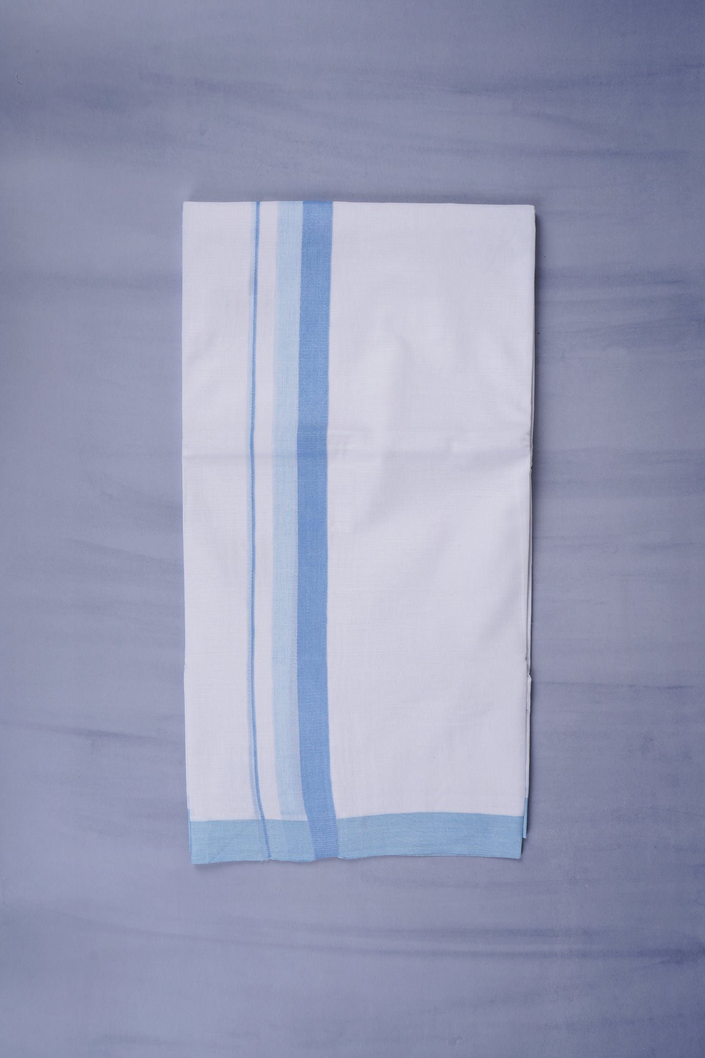 KERALOOM FINISH COTTON 332 W/D DHOTI 3.80 MTR - Sky Blue