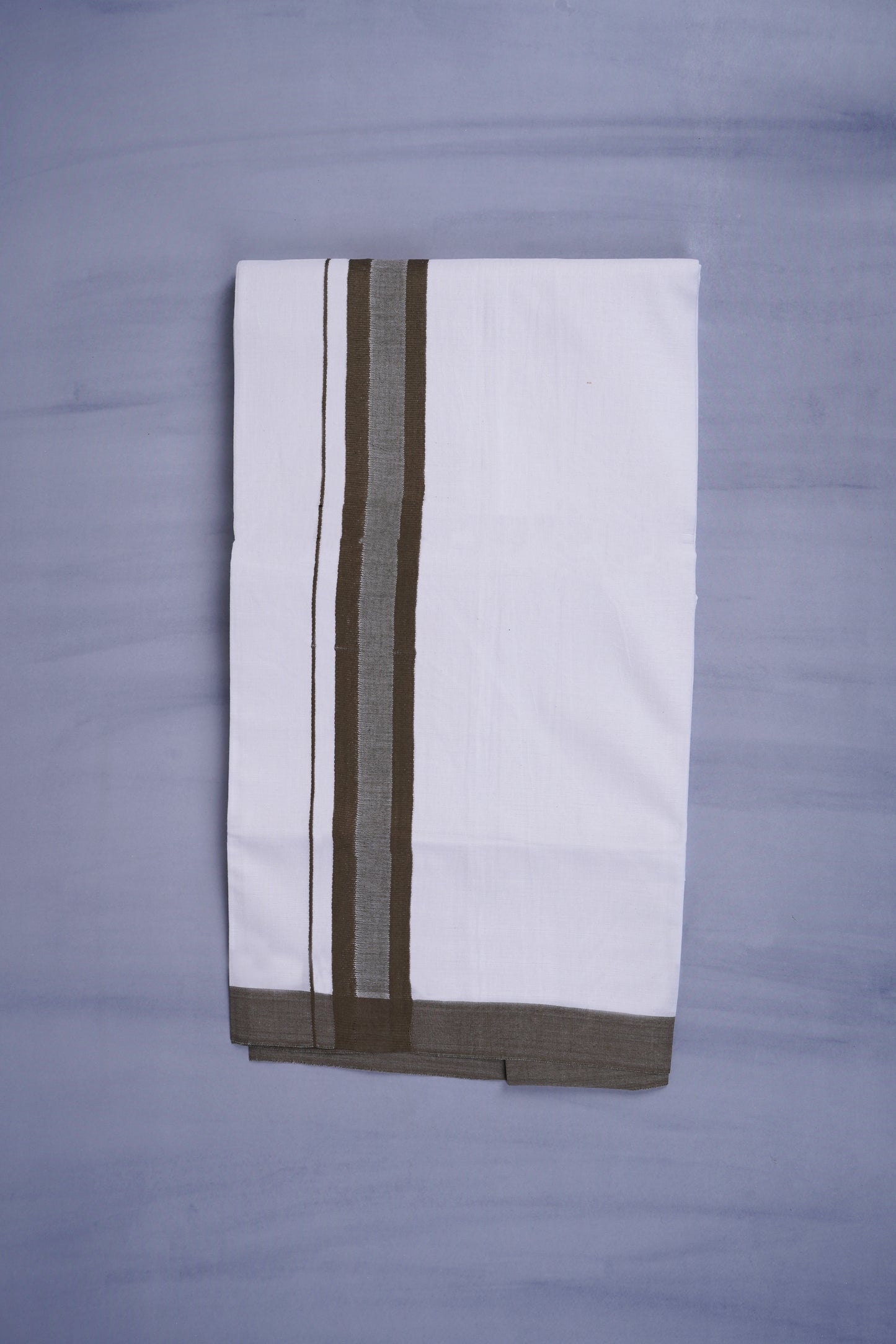 KERALOOM FINISH COTTON 329 W/D DHOTI 3.80 MTR - Dark Brown