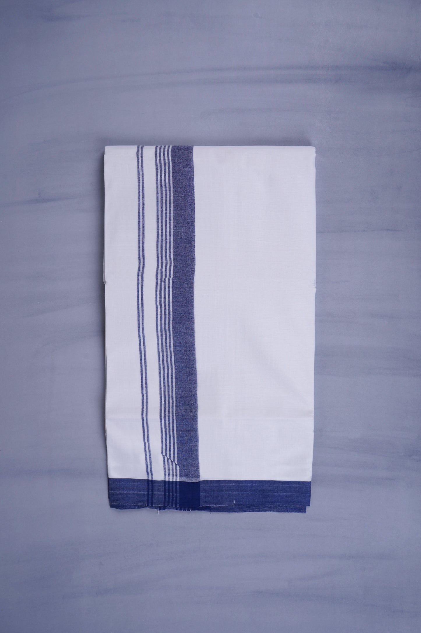 KERALOOM FINISH COTTON 327 W/D DHOTI 3.80 MTR - Navy Blue