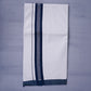 KERALOOM FINISH COTTON 329 W/D DHOTI 3.80 MTR - Navy Blue