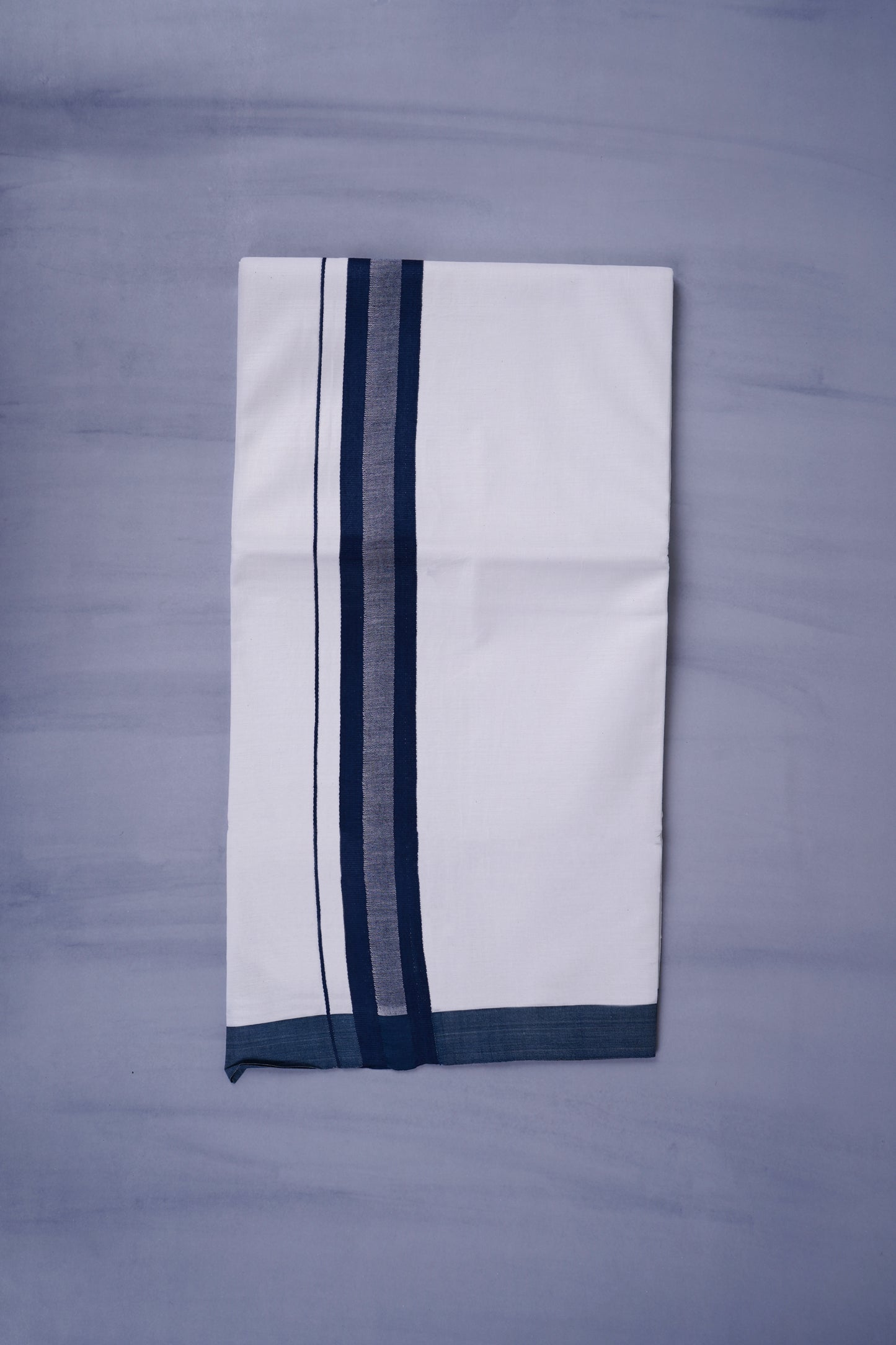 KERALOOM FINISH COTTON 329 W/D DHOTI 3.80 MTR - Navy Blue