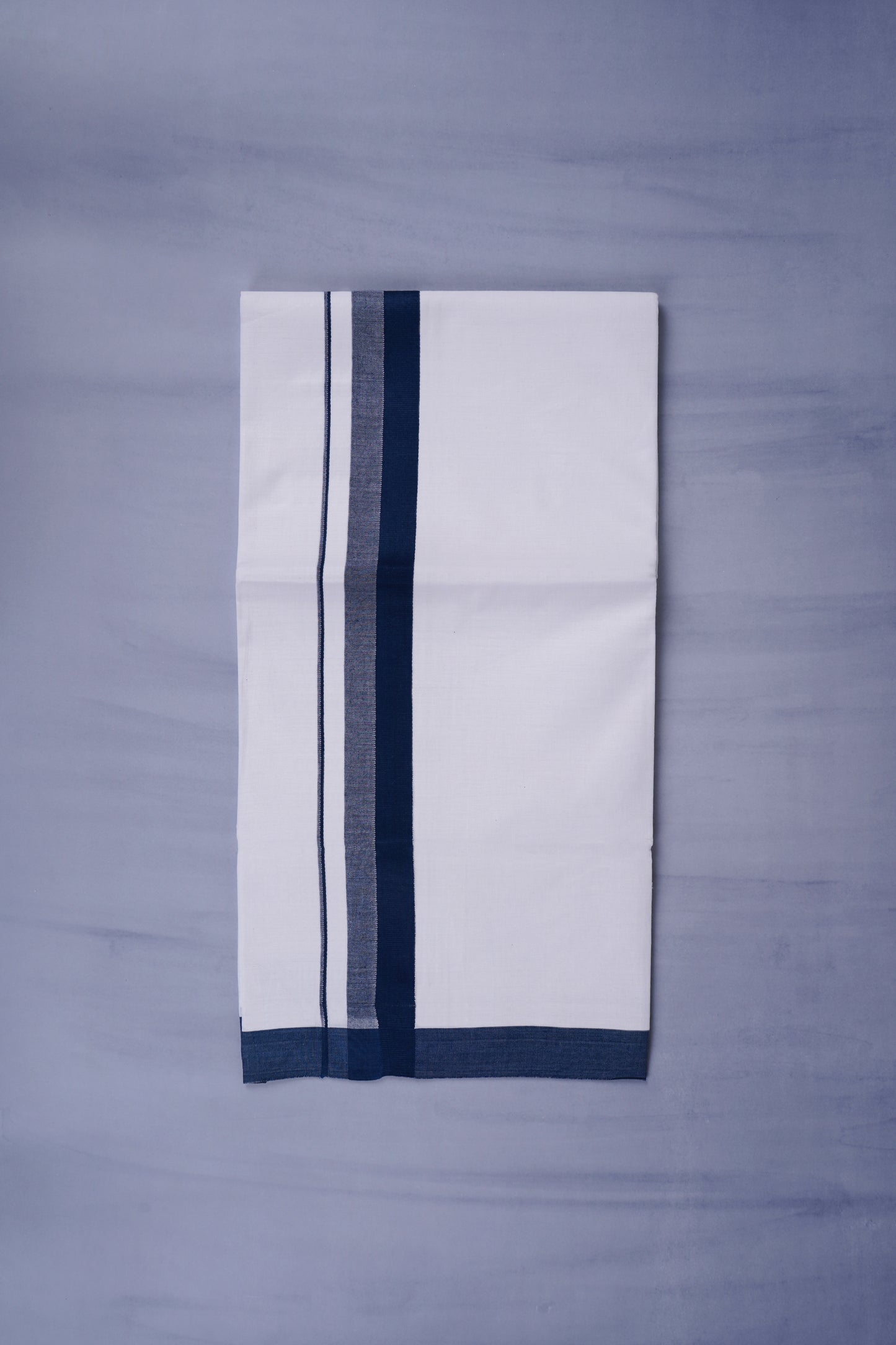 KERALOOM FINISH COTTON 332 W/D DHOTHIE 3.80 MTR - Navy Blue