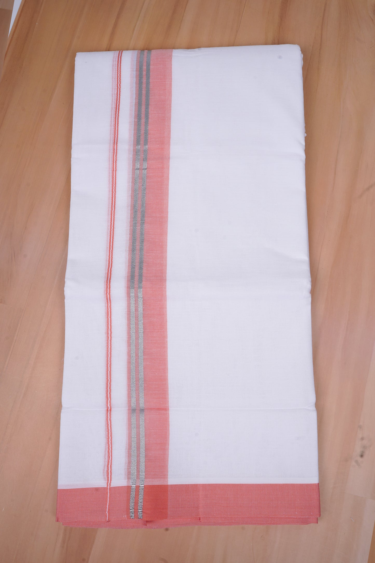 FCD-526 W/D DHOTI 3.80 MTR-Light Pink Silver