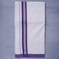 KERALOOM FINISH COTTON 331 W/D DHOTI 3.80 MTR - Dark Violet