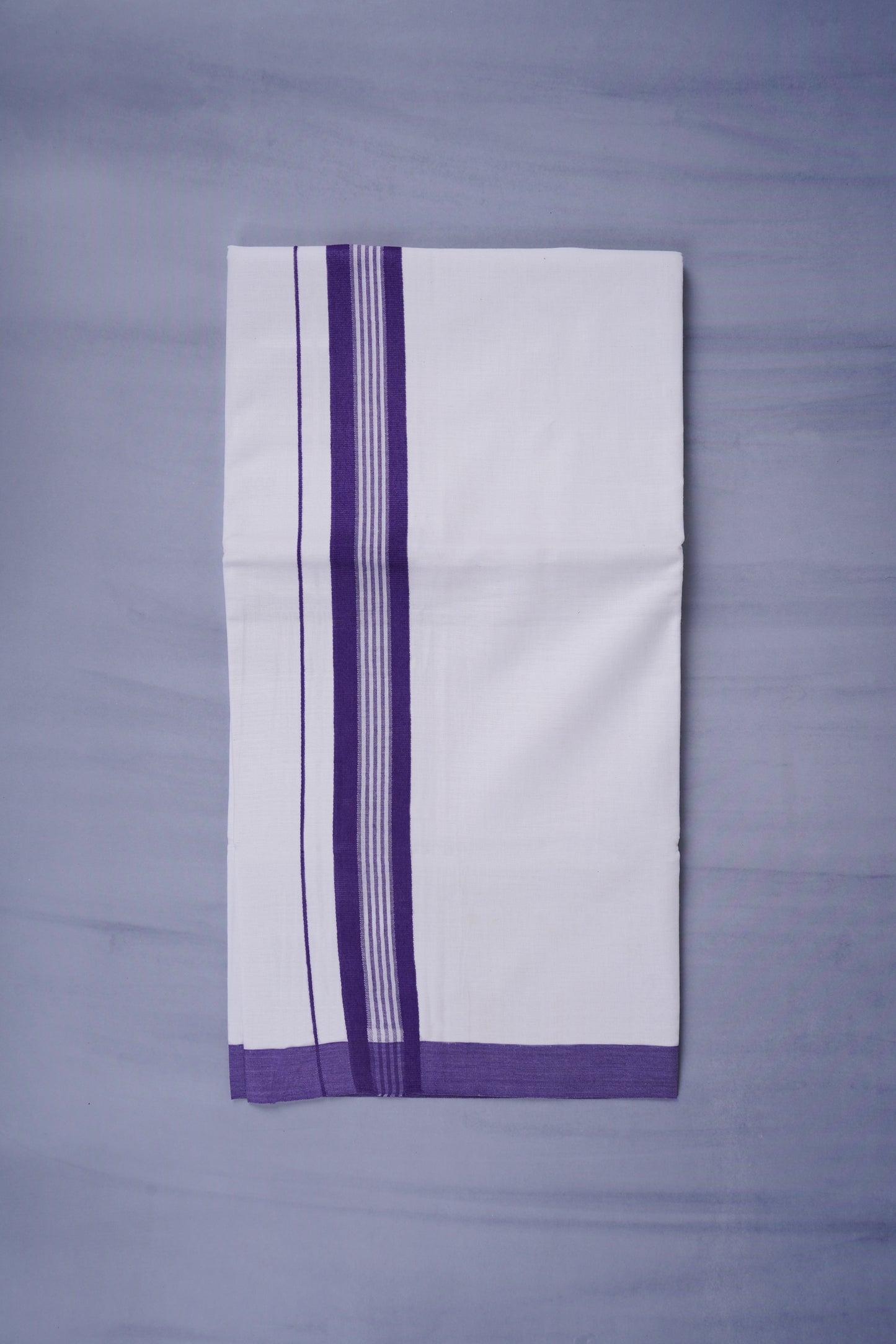 KERALOOM FINISH COTTON 331 W/D DHOTI 3.80 MTR - Dark Violet