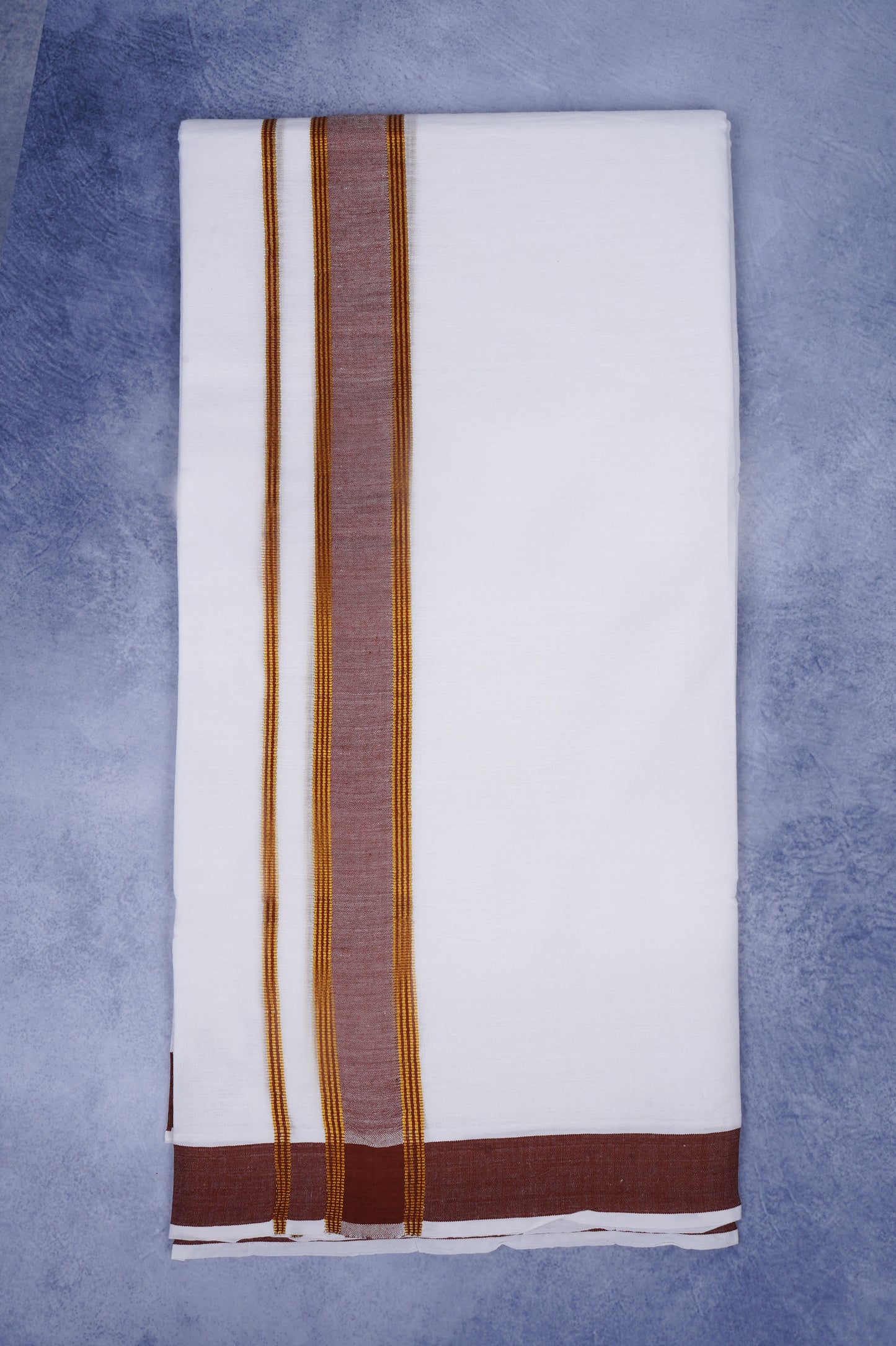 Feather Finish Cotton 2929 W/D Dhothie 3.80 MTR - Red