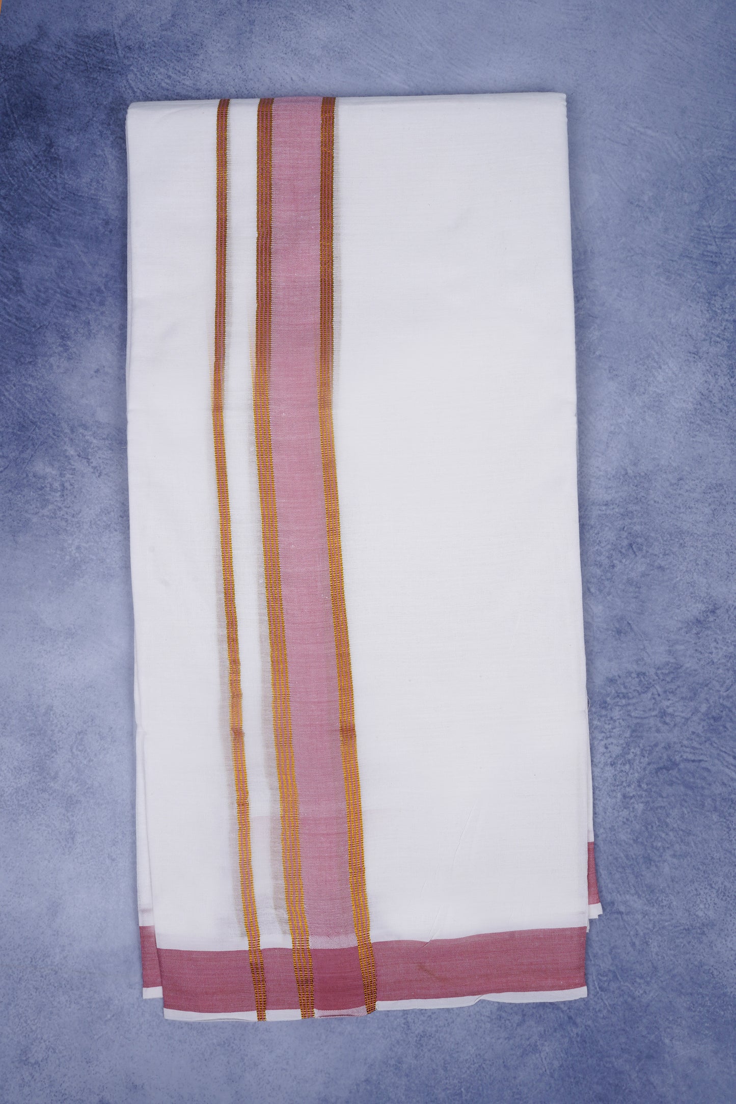Feather Finish Cotton 2929 W/D Dhothie 3.80 MTR - Pink