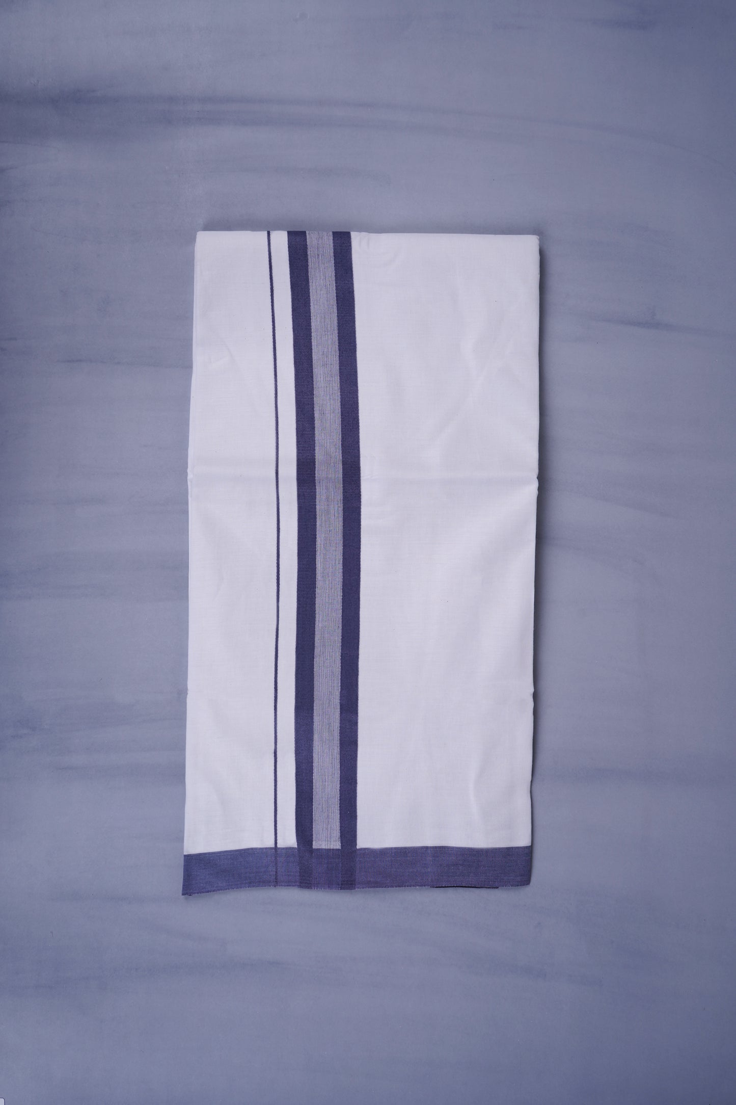 KERALOOM FINISH COTTON 329 W/D DHOTI 3.80 MTR - Navy Blue