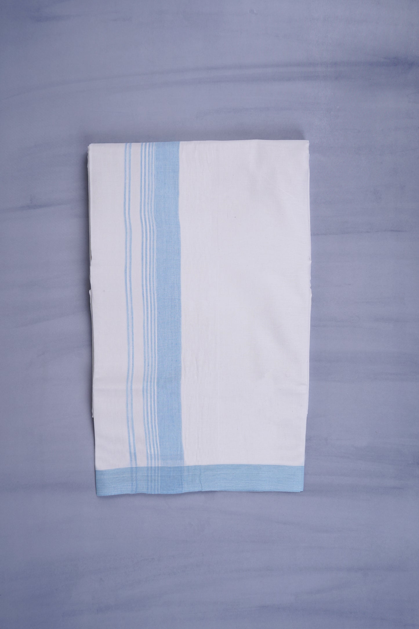 KERALOOM FINISH COTTON 327 W/D DHOTI 3.80 MTR - Sky Blue