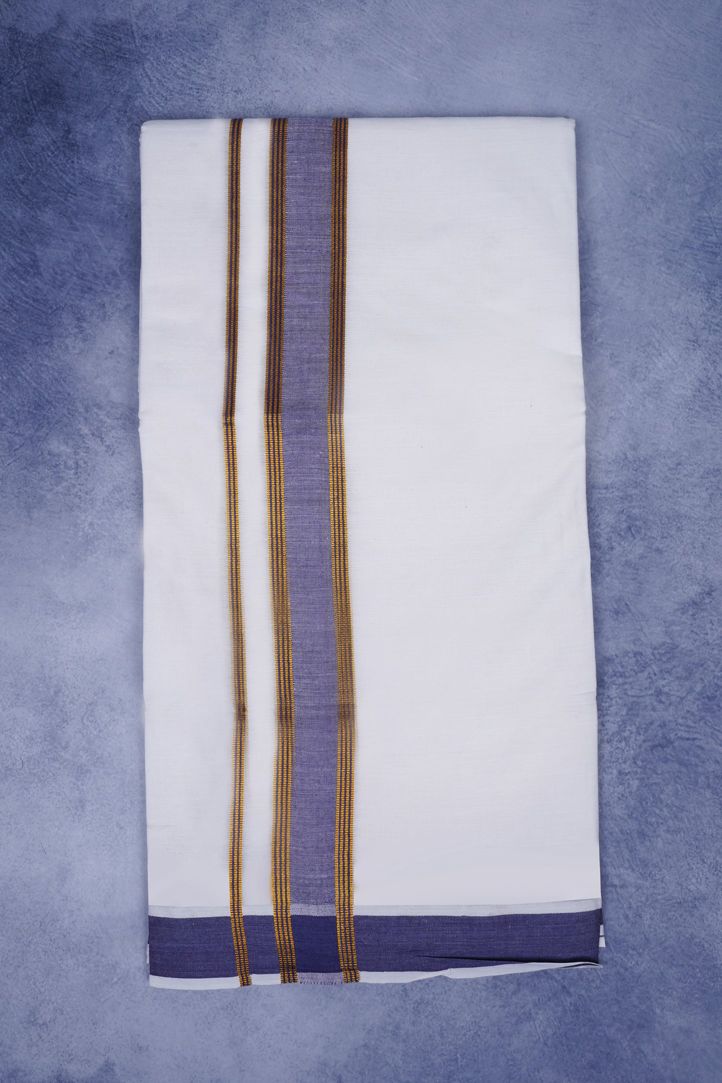 Feather Finish Cotton 2929 W/D Dhothie 3.80 MTR - Violet