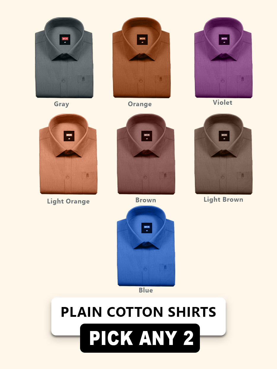 Great MCR Offer Combo Half Sleeve Colour Shirt (Buy 1 get 1 free) - 50 size