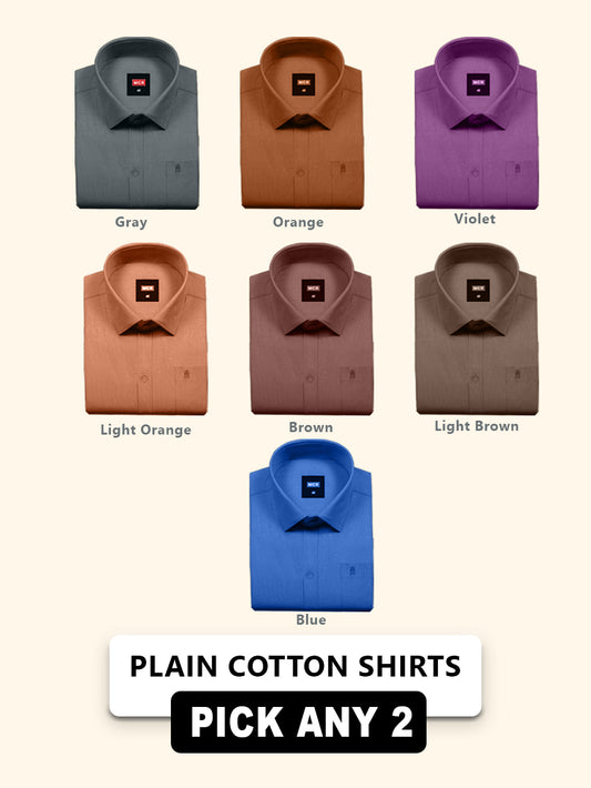 Great MCR Offer Combo Half Sleeve Colour Shirt (Buy 1 get 1 free) - 50 size