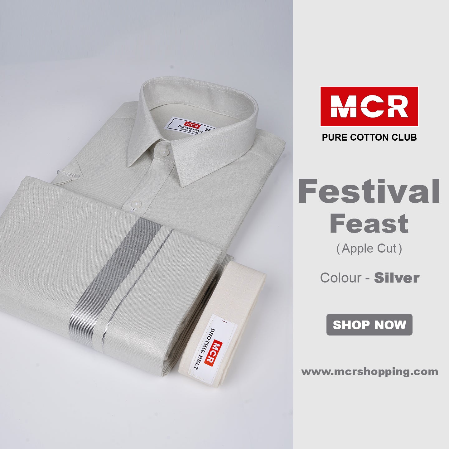 Festival Feast Single Set - 60002 - Silver (Perfume & Dhoti Belt Free)