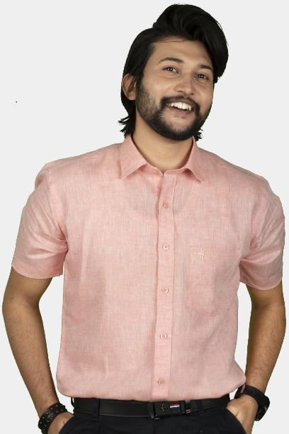 MCR PURE LINEN Half Sleeve Color Shirt For Men