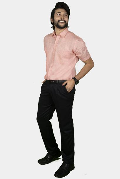 Buy PURE LINEN Half Sleeve Color Men Shirt Online Shopping