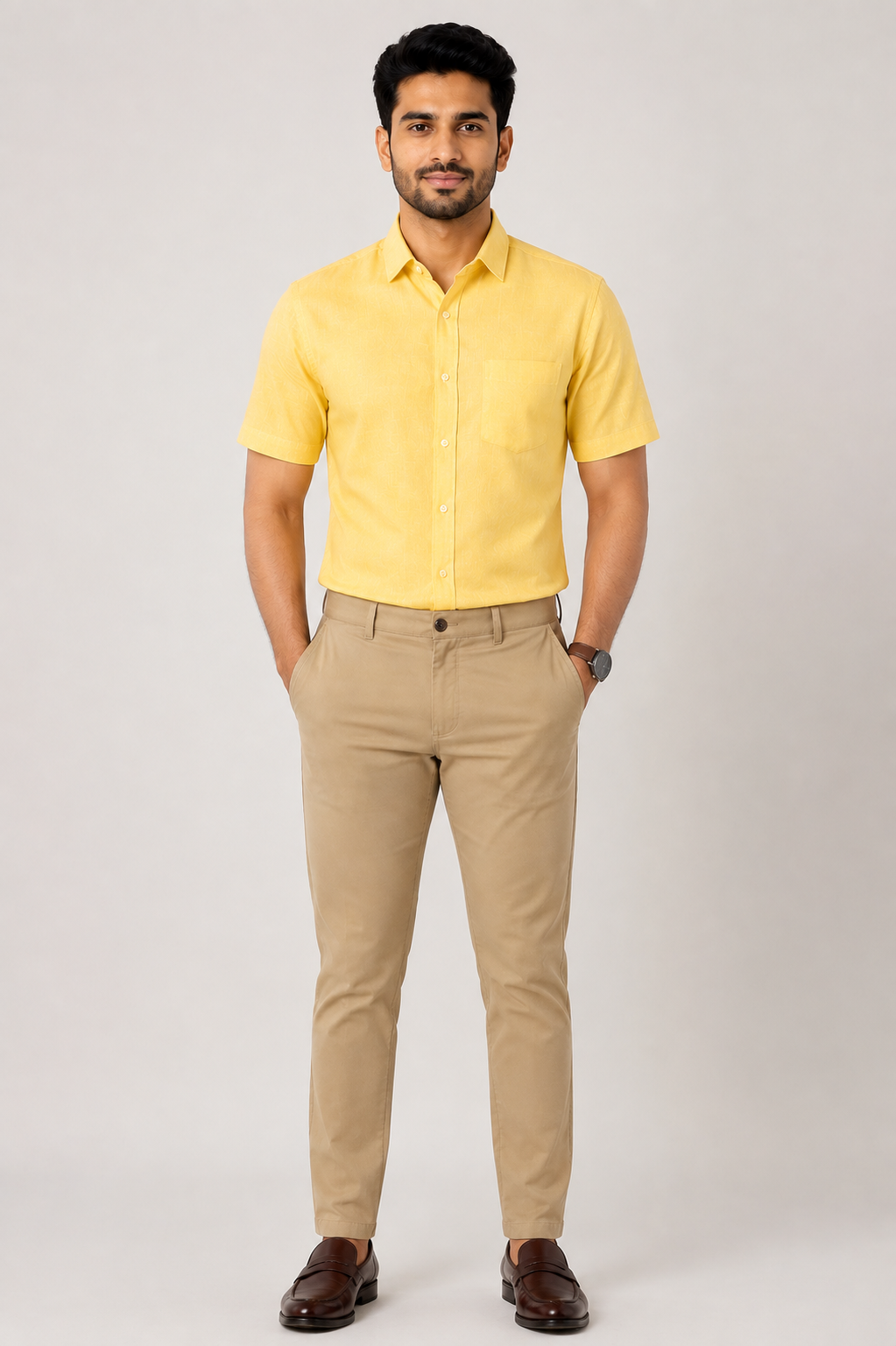 Goodlin Color Men Shirt - yellow