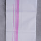 Easy Fit Fancy Border White Double Dhotis - Pink