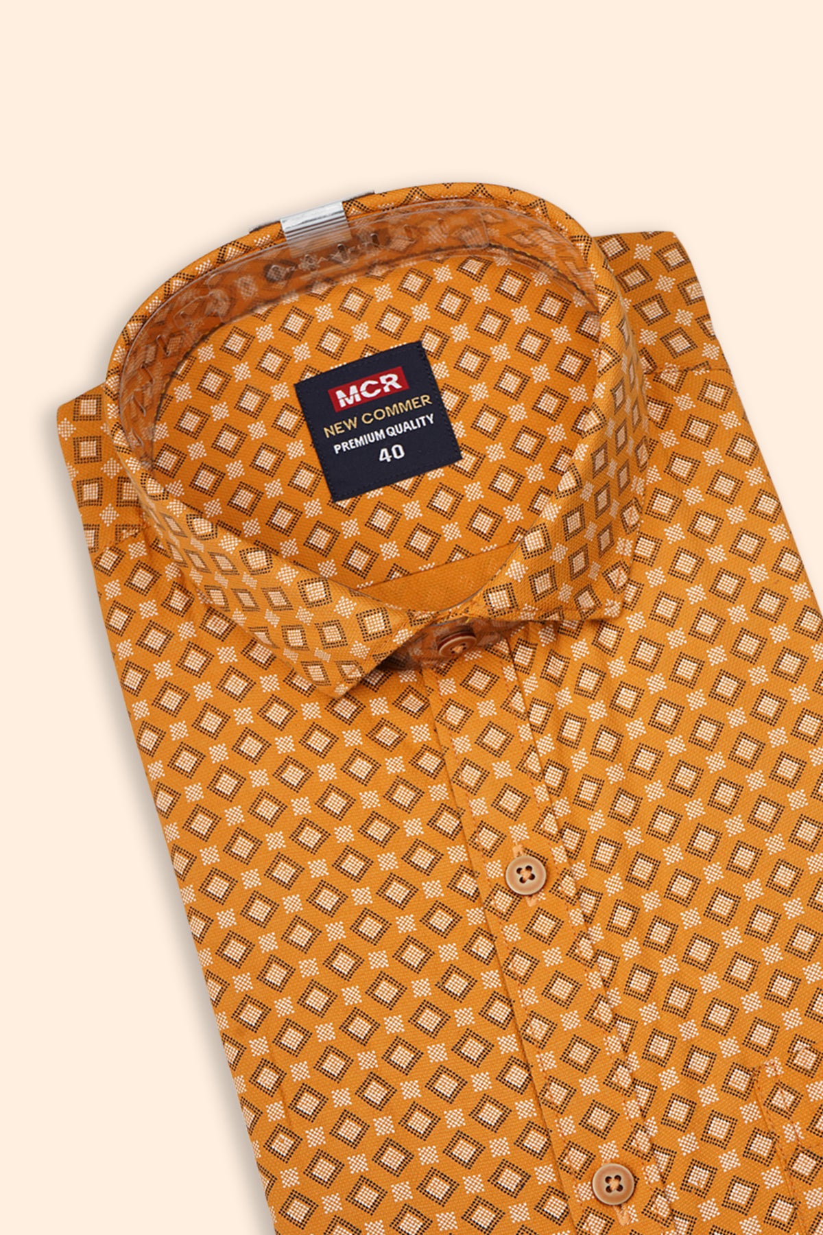 SHOP NEW COMMER RELAX FIT HALF SLEEVE ORANGE SHIRT