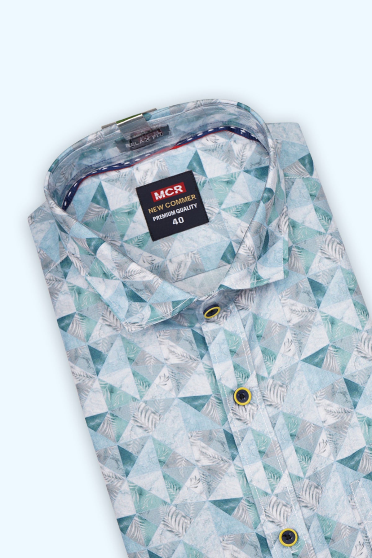 SHOP NEW COMMER RELAX FIT HALF SLEEVE LIGHT BLUE SHIRT