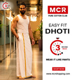 Easy Fit White Single Dhoti