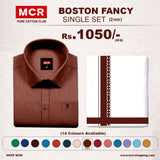 Boston Fancy Single Set H/S - (Assorted Pattern) - 21551 Brown
