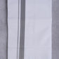 Easy Fit Fancy Border White Double Dhotis - Gray