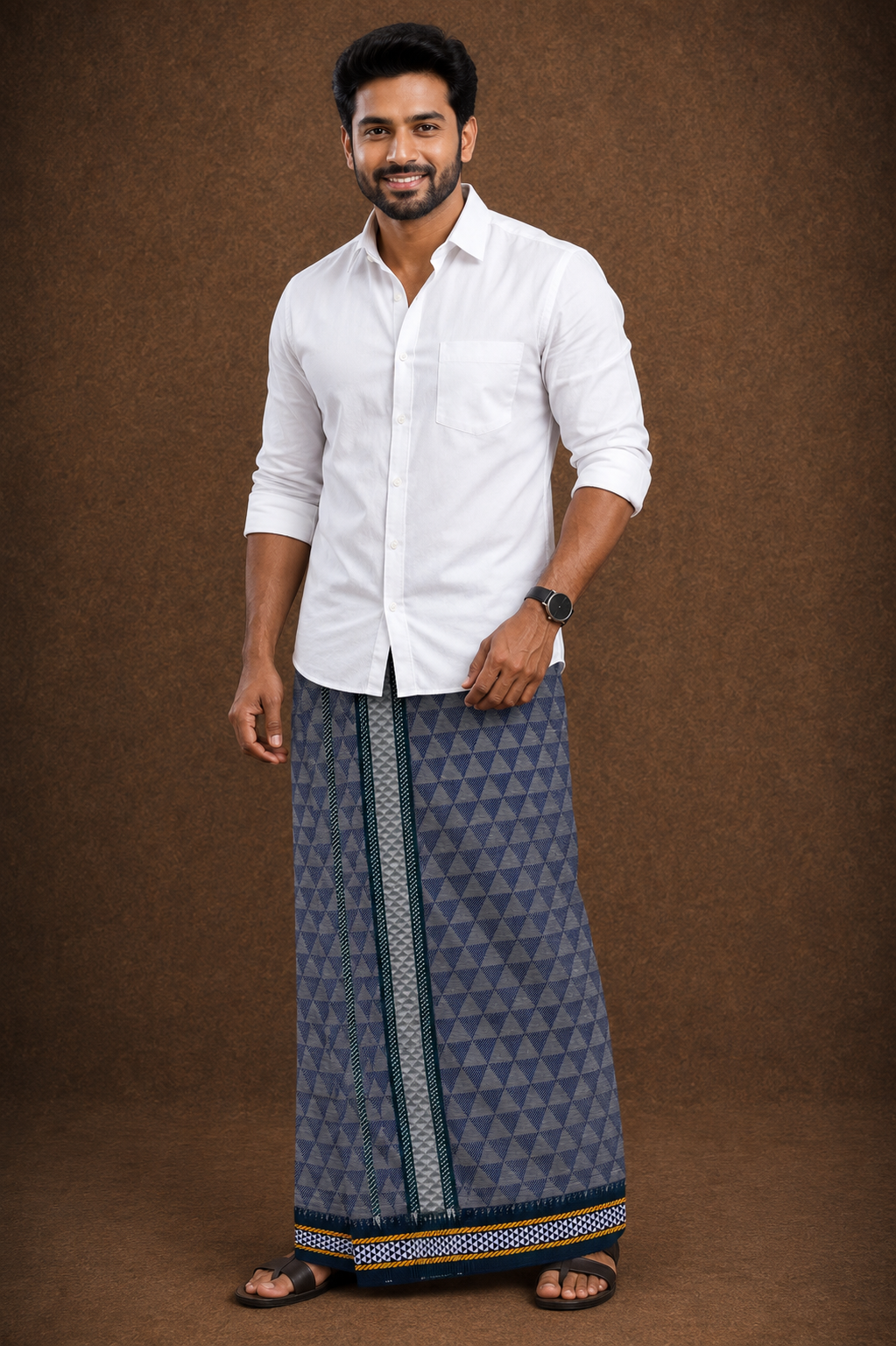 Sulthan Colours Dhoti - Gray