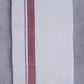 Easy Fit Fancy Border White Double Dhotis - Maroon