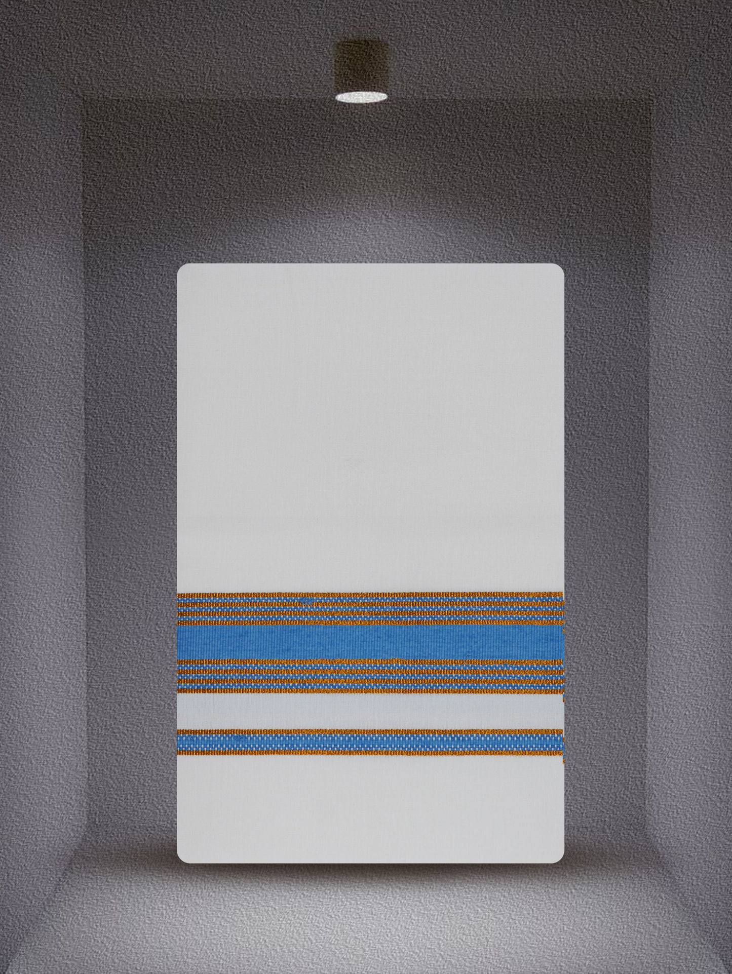 WHITE SINGLE COTTON KARAI - FCS-23 DHOTHIE 2.00 MTR