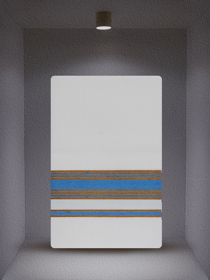 WHITE SINGLE COTTON KARAI - FCS-23 DHOTHIE 2.00 MTR