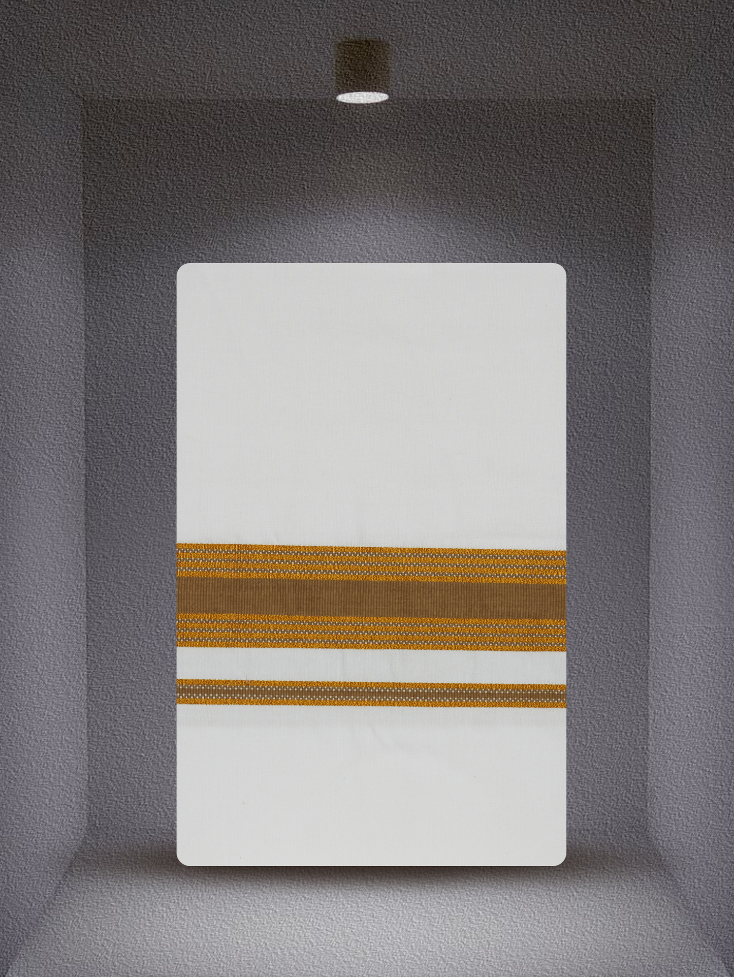 WHITE SINGLE COTTON KARAI - FCS-23 DHOTHIE 2.00 MTR