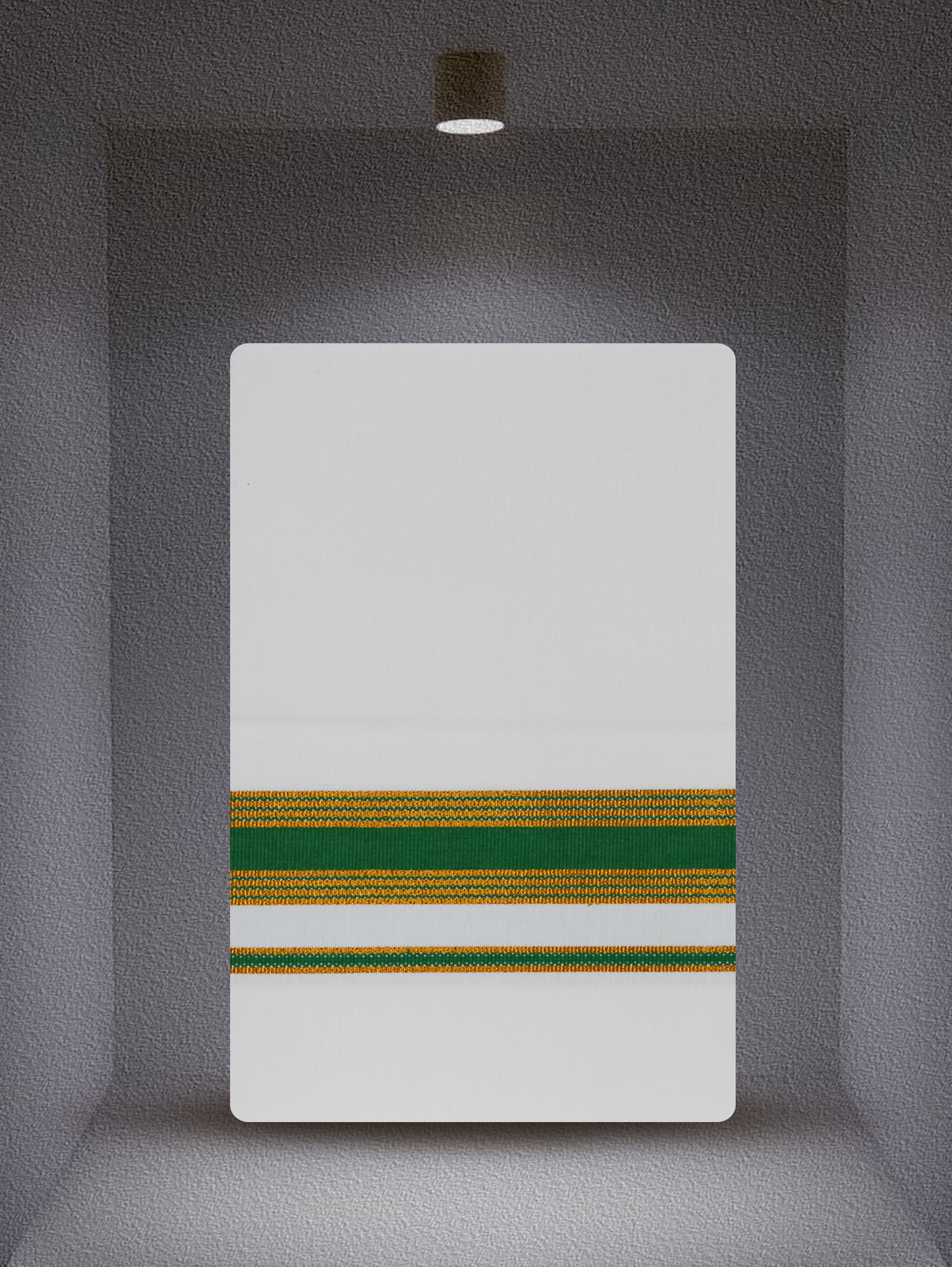 WHITE SINGLE COTTON KARAI - FCS-23 DHOTHIE 2.00 MTR