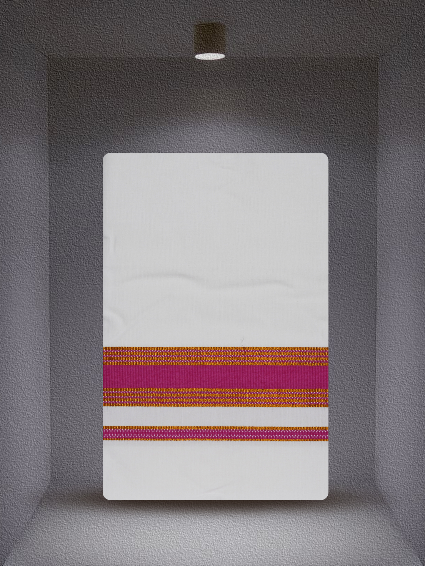 WHITE SINGLE COTTON KARAI - FCS-23 DHOTHIE 2.00 MTR