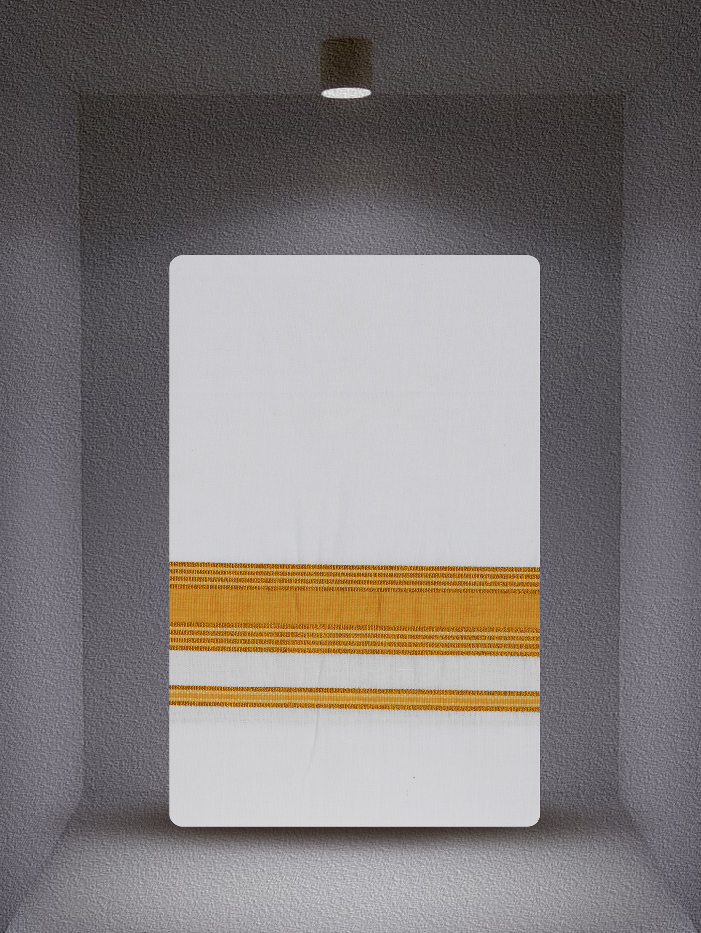 WHITE SINGLE COTTON KARAI - FCS-23 DHOTHIE 2.00 MTR