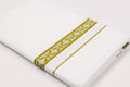 Pure  Cotton White Dhoti Single Fancy Border 2.00 m|FS-02 OLIVE GREEN