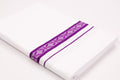 Mens White Single Dhoti Pure Cotton with Fancy Border - 2.00M | FS-02-7