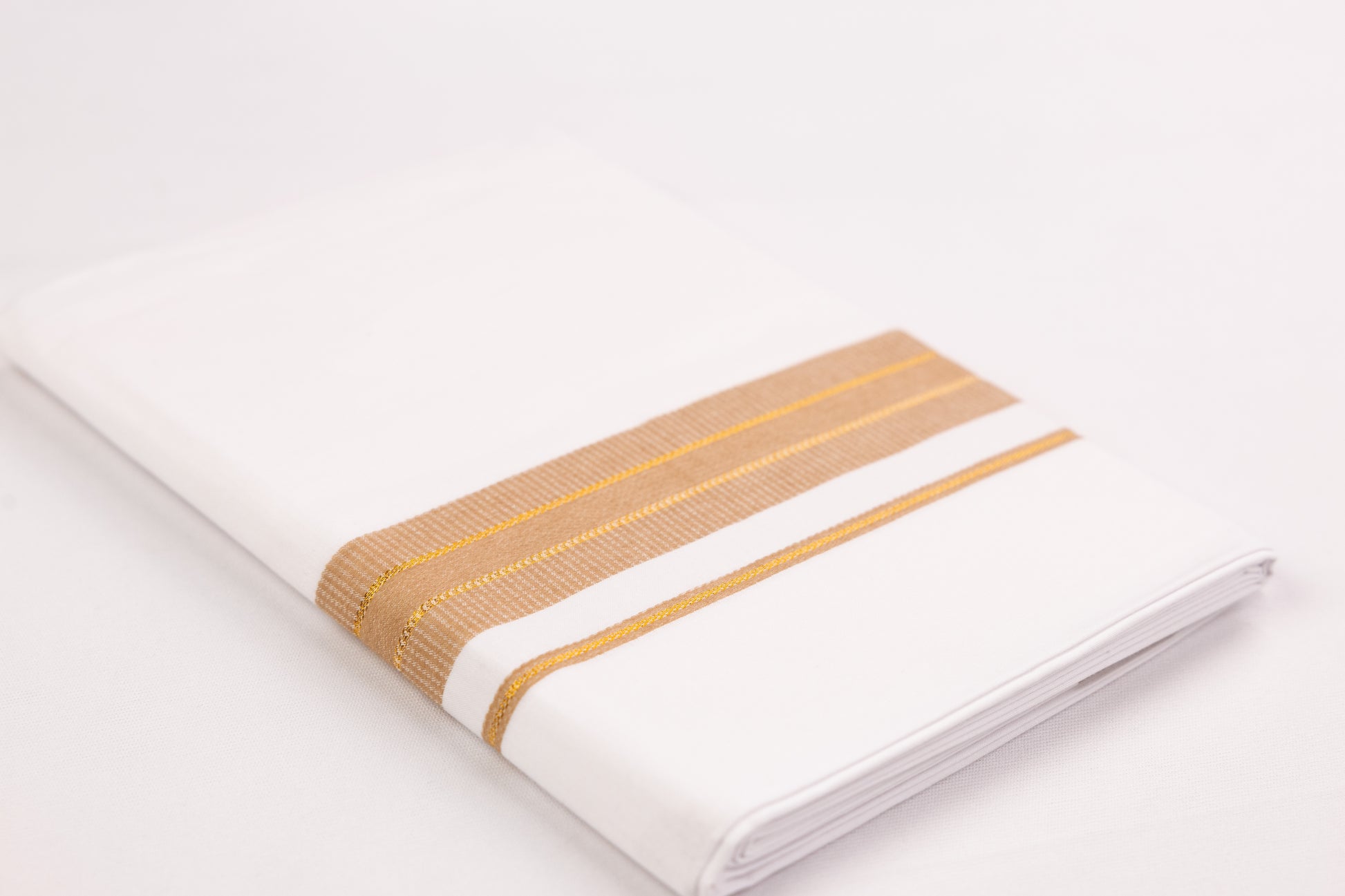 FANCY GOLD RING BORDER WHITE SINGLE DHOTI 