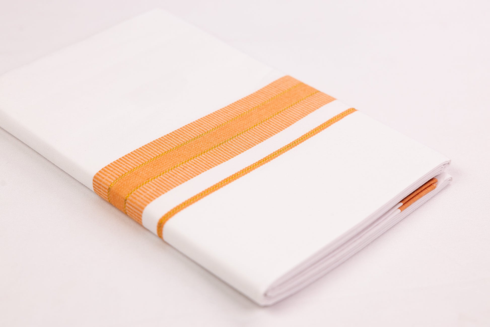 FANCY GOLD RING BORDER WHITE SINGLE DHOTI 