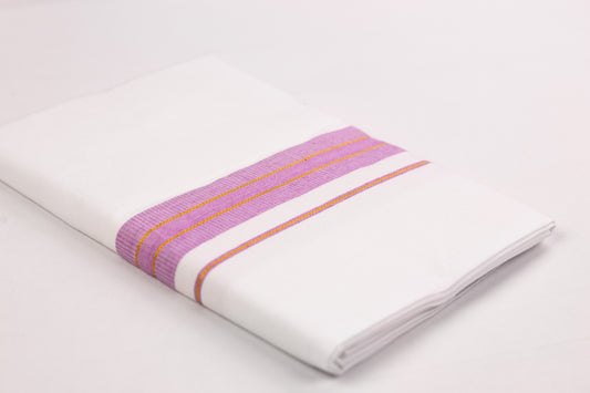 FANCY GOLD RING BORDER WHITE SINGLE DHOTI 