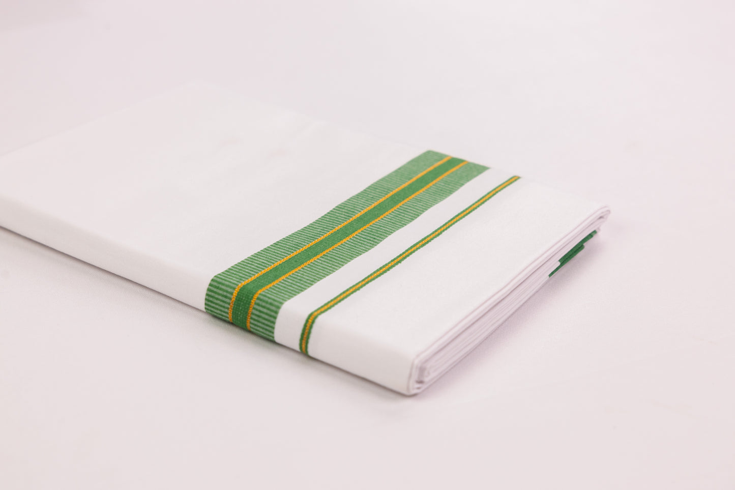 BUY FANCY GOLD RING BORDER WHITE SINGLE DHOTI 