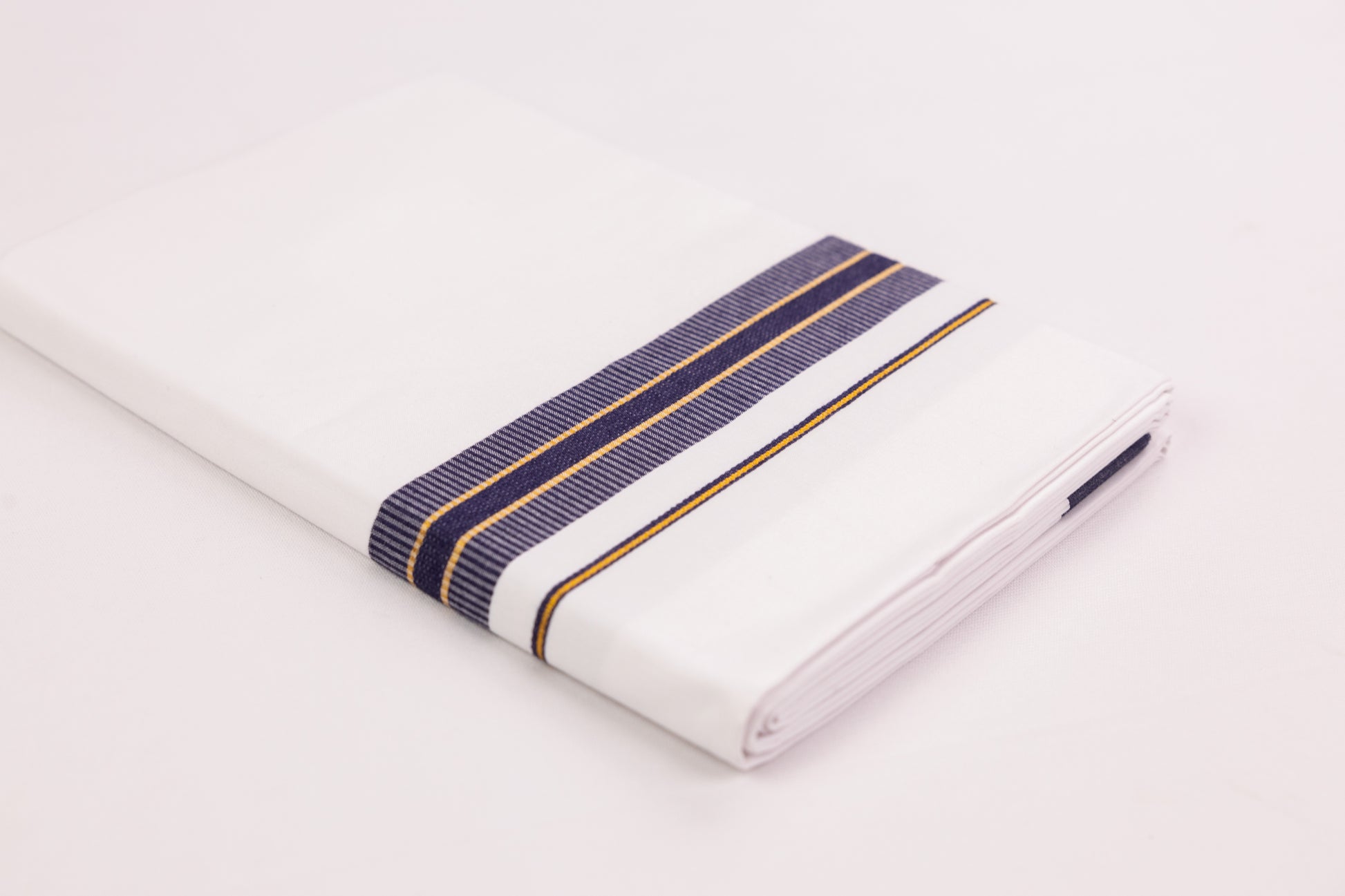 BUY FANCY GOLD RING BORDER WHITE SINGLE DHOTI 