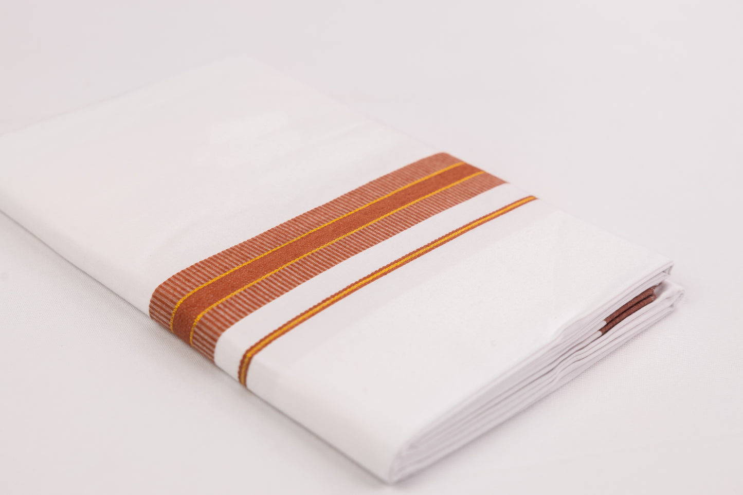 BUY FANCY GOLD RING BORDER WHITE SINGLE DHOTI 