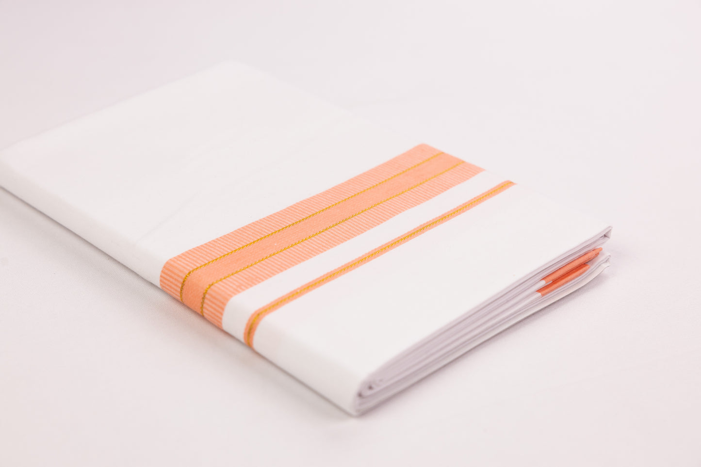 BUY FANCY GOLD RING BORDER WHITE SINGLE DHOTI 